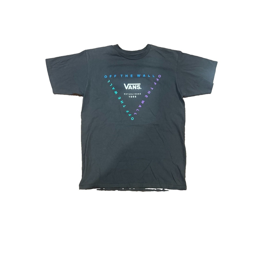 Vans Off The Wall T-Shirt Men's M Black Multicolor Graphic Skate Tee 1966